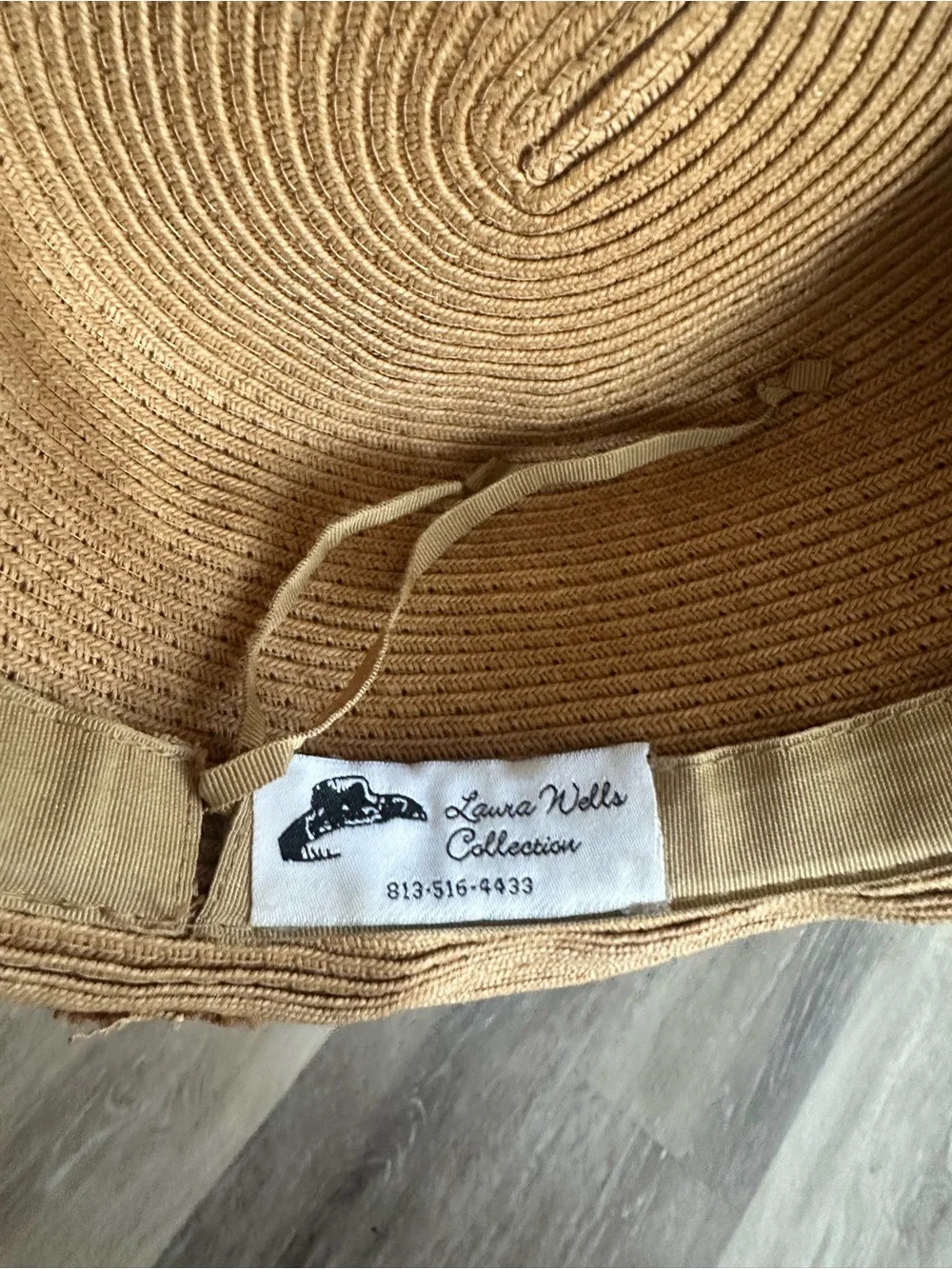 Custom made Straw Wide-Brim Sun Hat with Black Bow